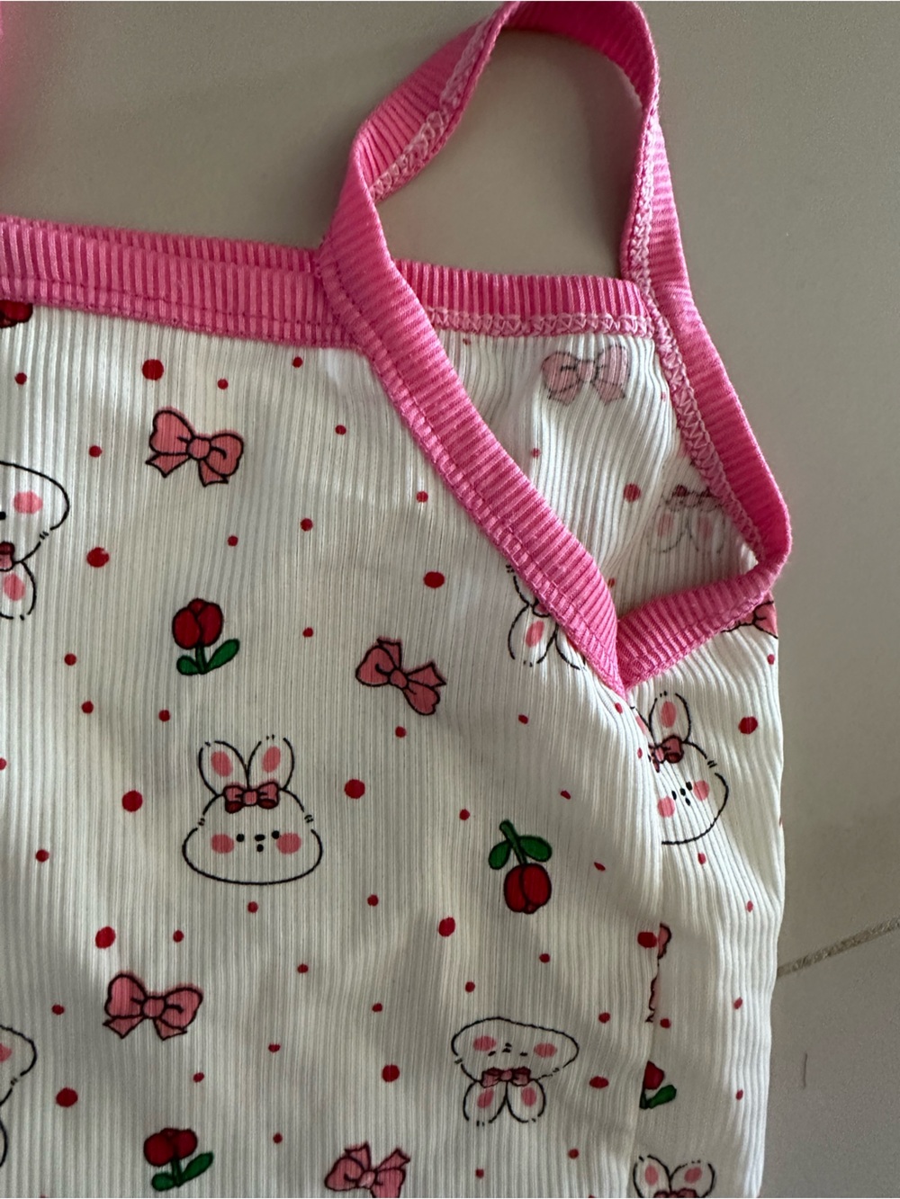Pink Bunny Print Kids Tank Top - Picture 2 of 2